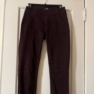 PAIGE Mayslie Jogger Size 24 Burgundy Coated Denim